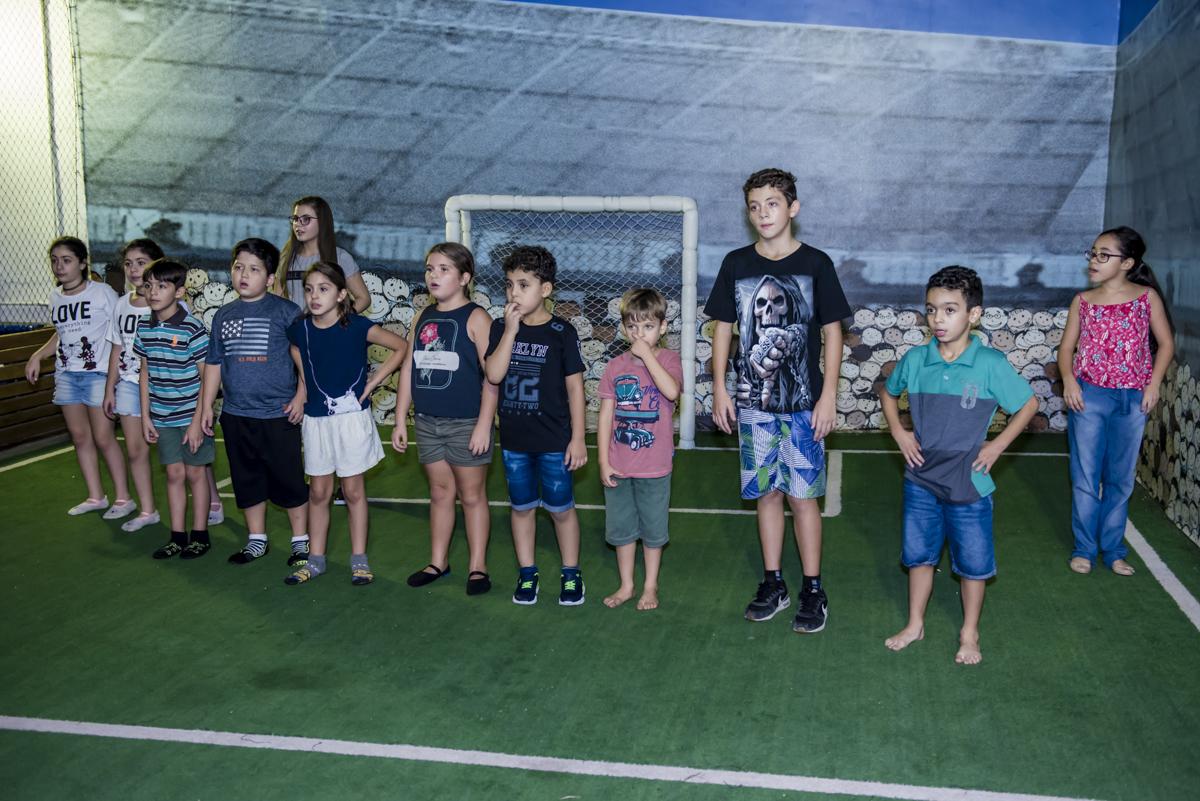 time montado para o jogo de futebol