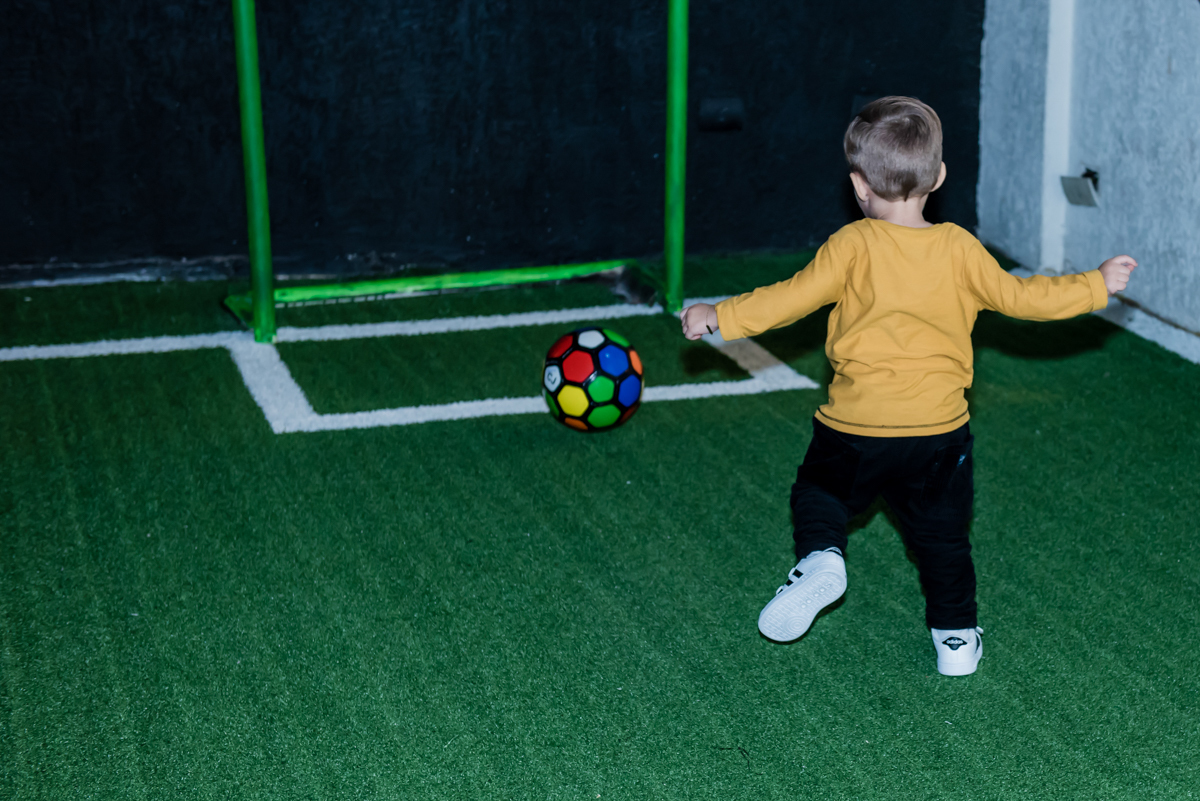 preparando para fazer gol