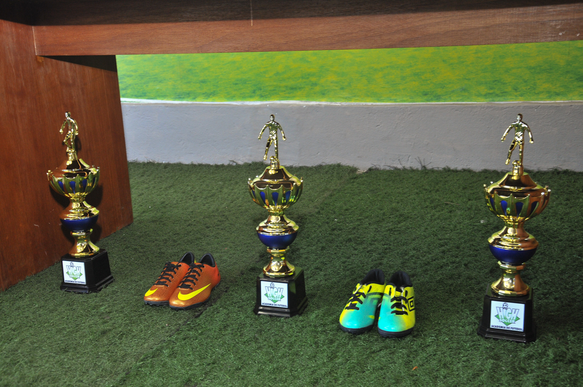 troféu dos jogadores no Buffet High Soccer