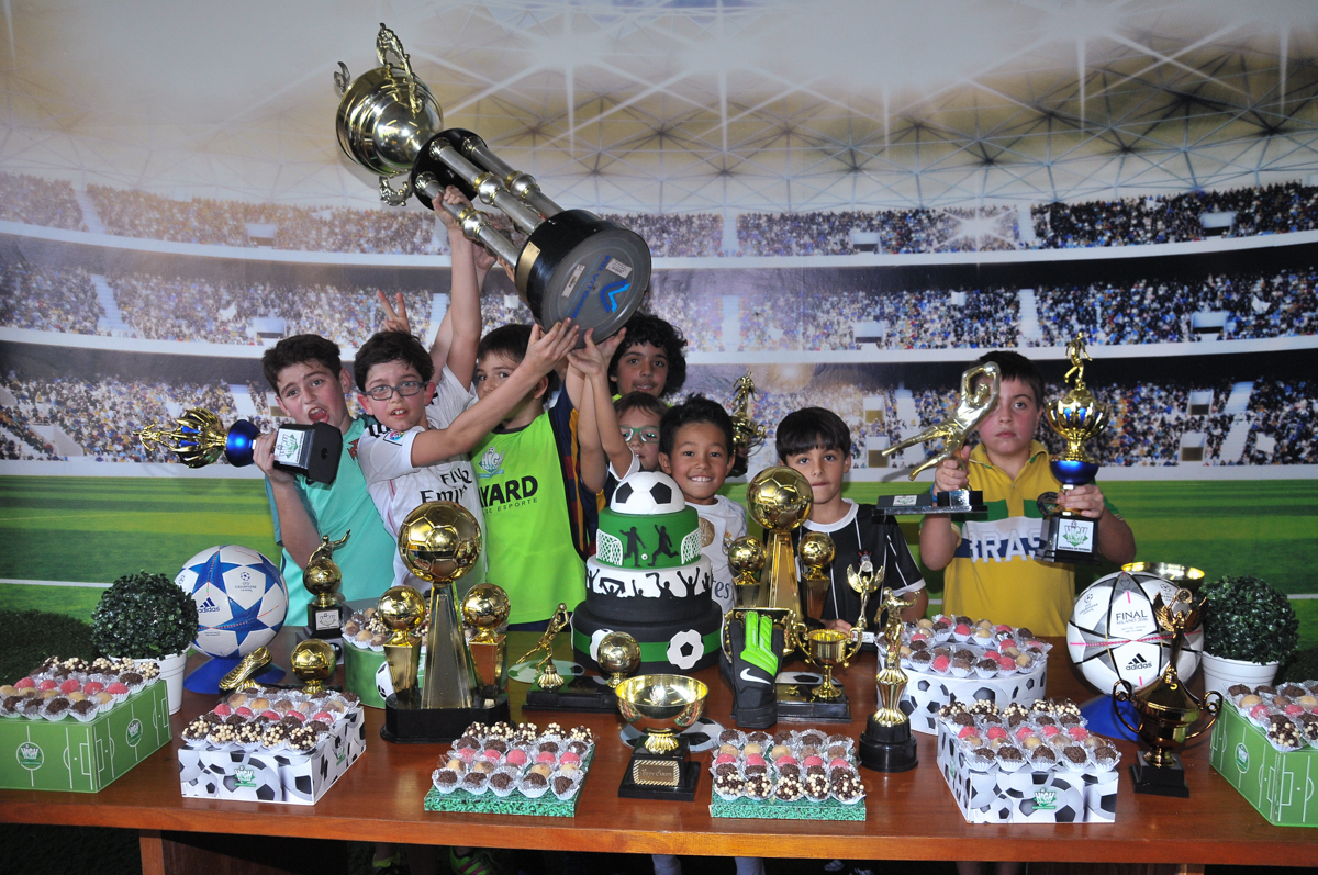 decoração futebol no Buffet High Soccer