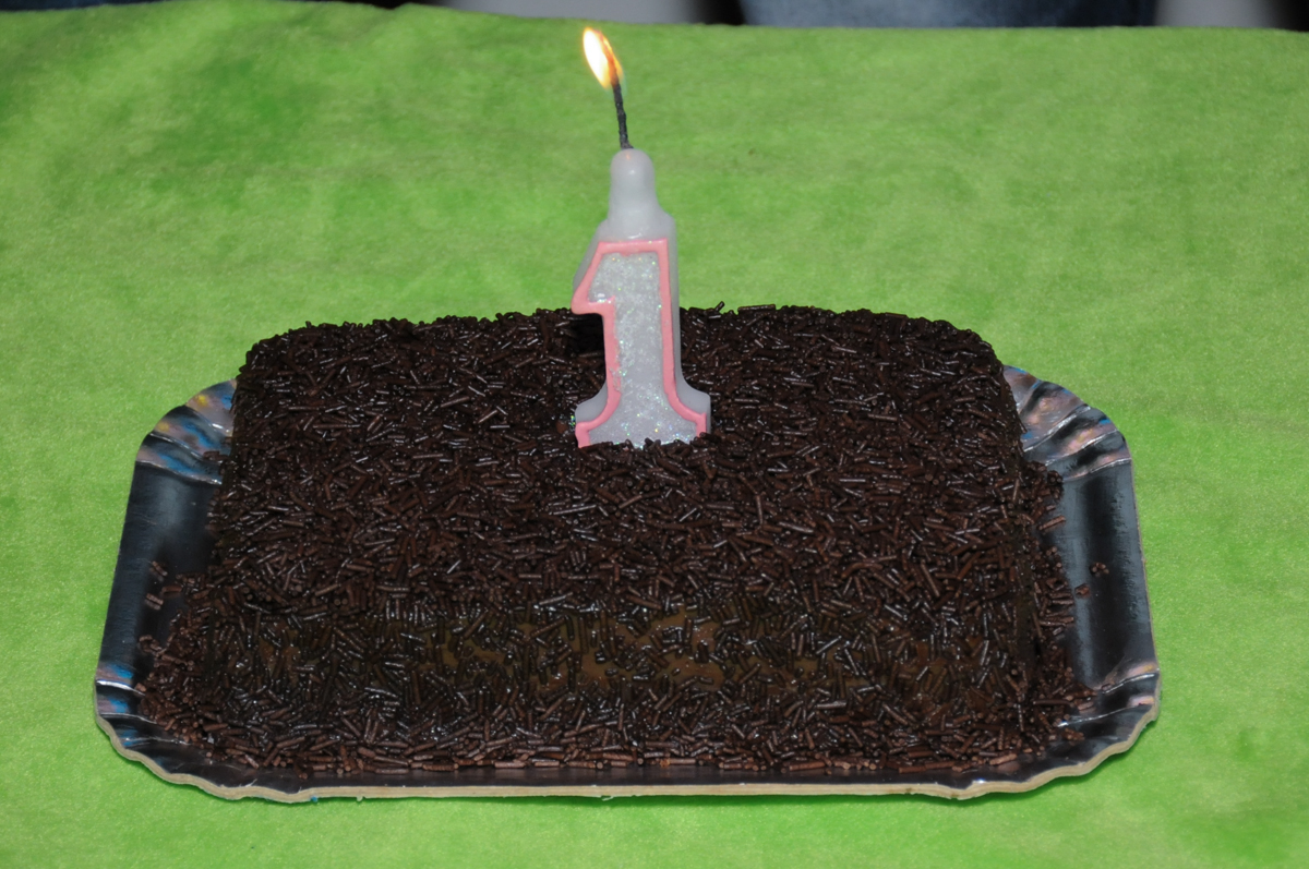 bolo de chocolate na festa de 1 ano da ana clara no Buffet infantil na zona norte SP