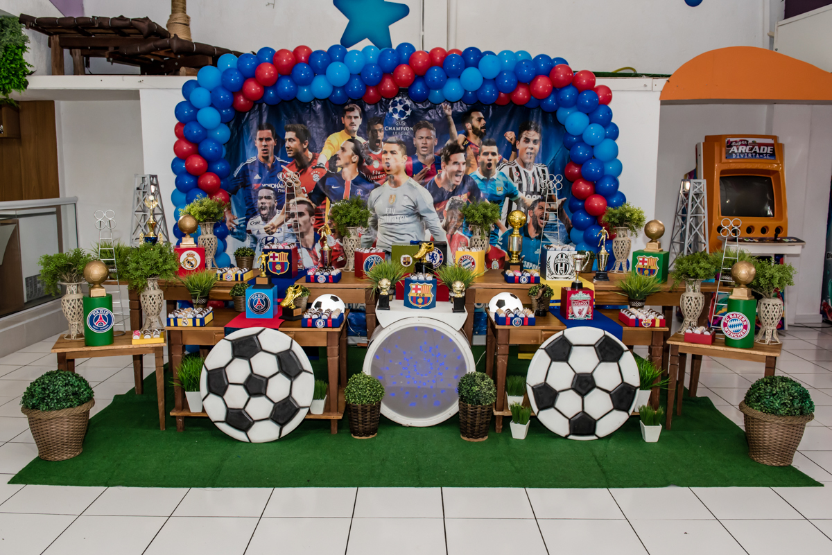 mesa temática liga dos campeões