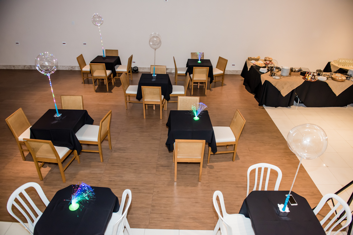 decoração do salão da festa