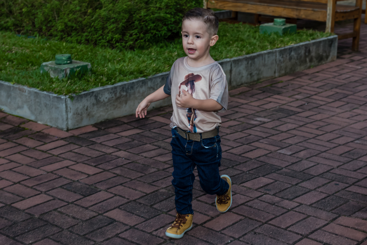 o aniversariante chegando feliz em sua festa