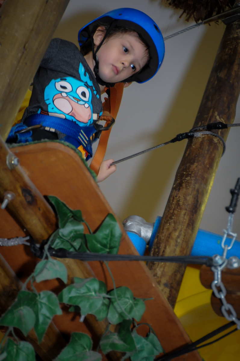 hora de curtir o arvorismo no Buffet Infantil Hary Happy, Morumbi, São Paulo