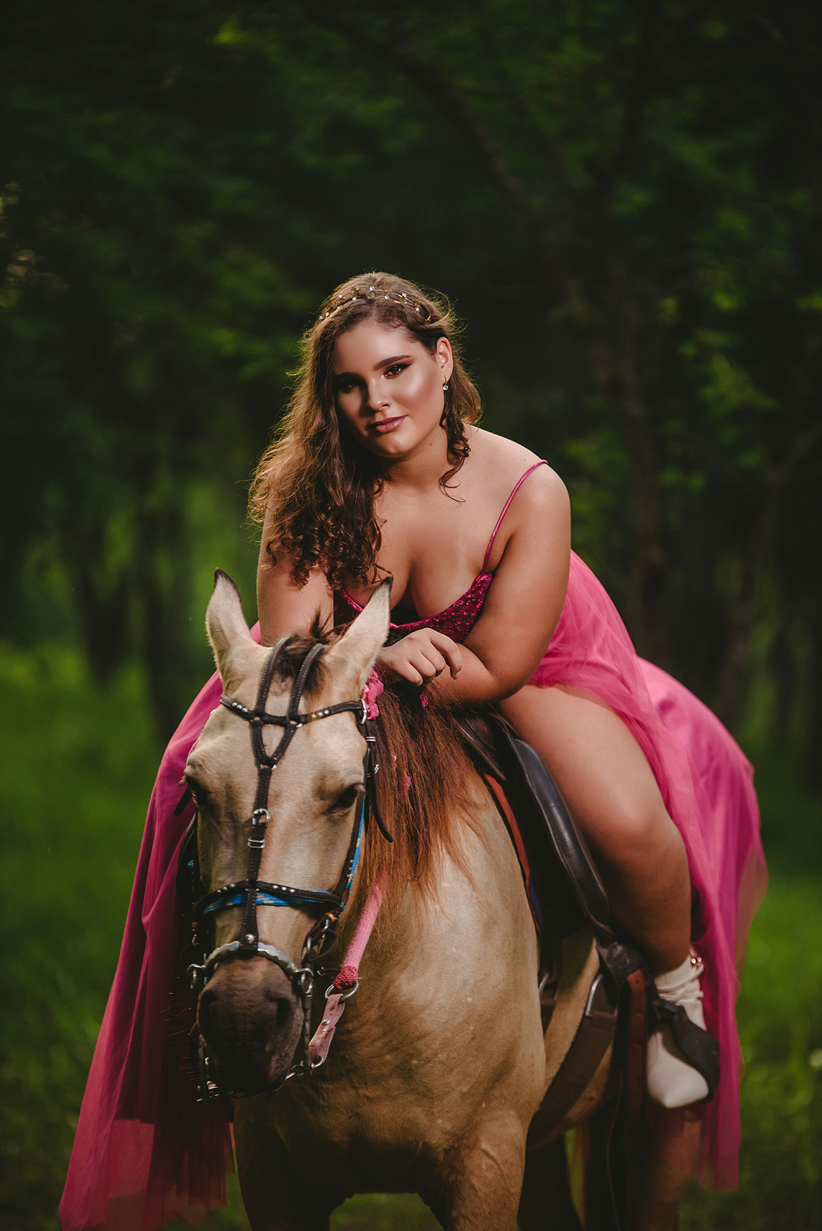 Ensaio debutante com cavalo