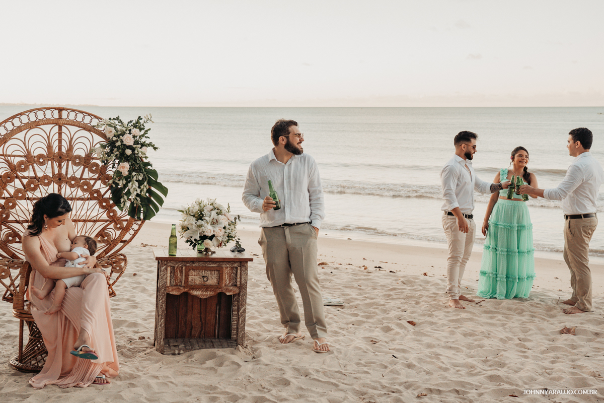 Momento descontraído dos padrinhos de casamento