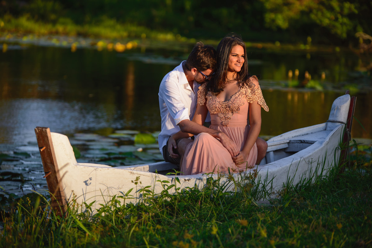 ensaio dos noivos no barco