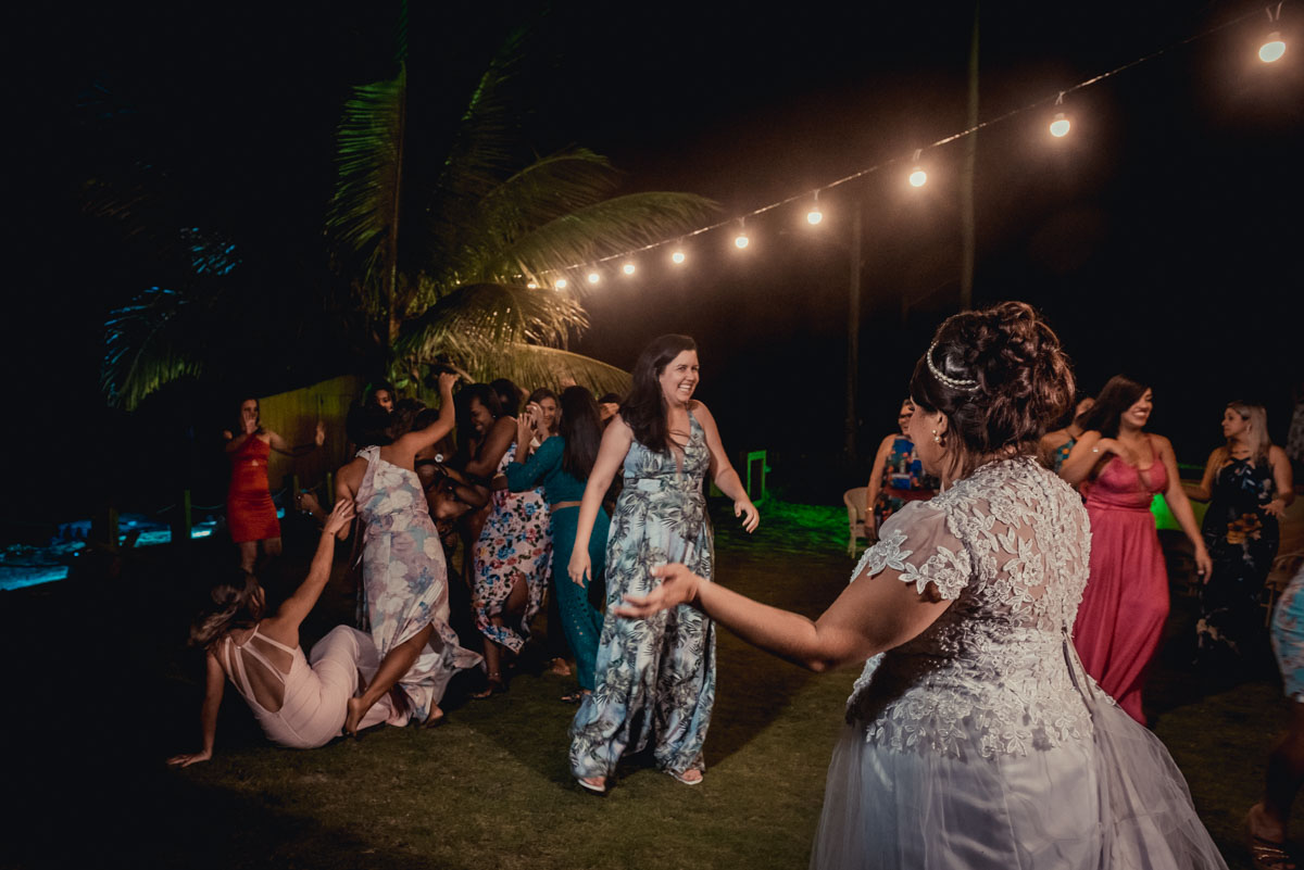 descontração na hora de pegar o boquet