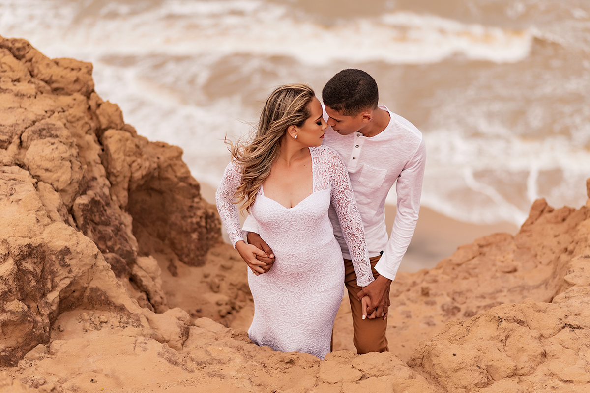 Ensaio Romântico dos Noivos Nayara e Jeferson. Litoral Sul Paraíba Brasil