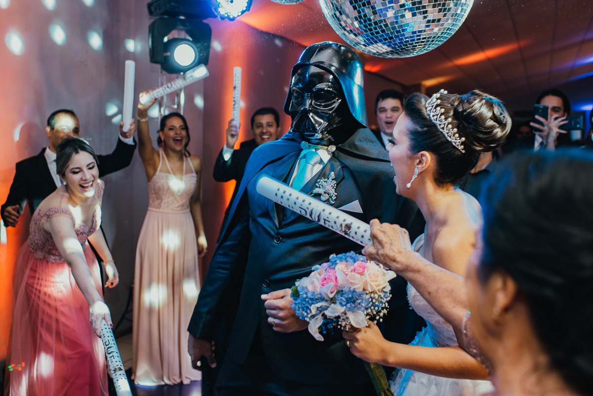 chegada do noivo em casamento temático 