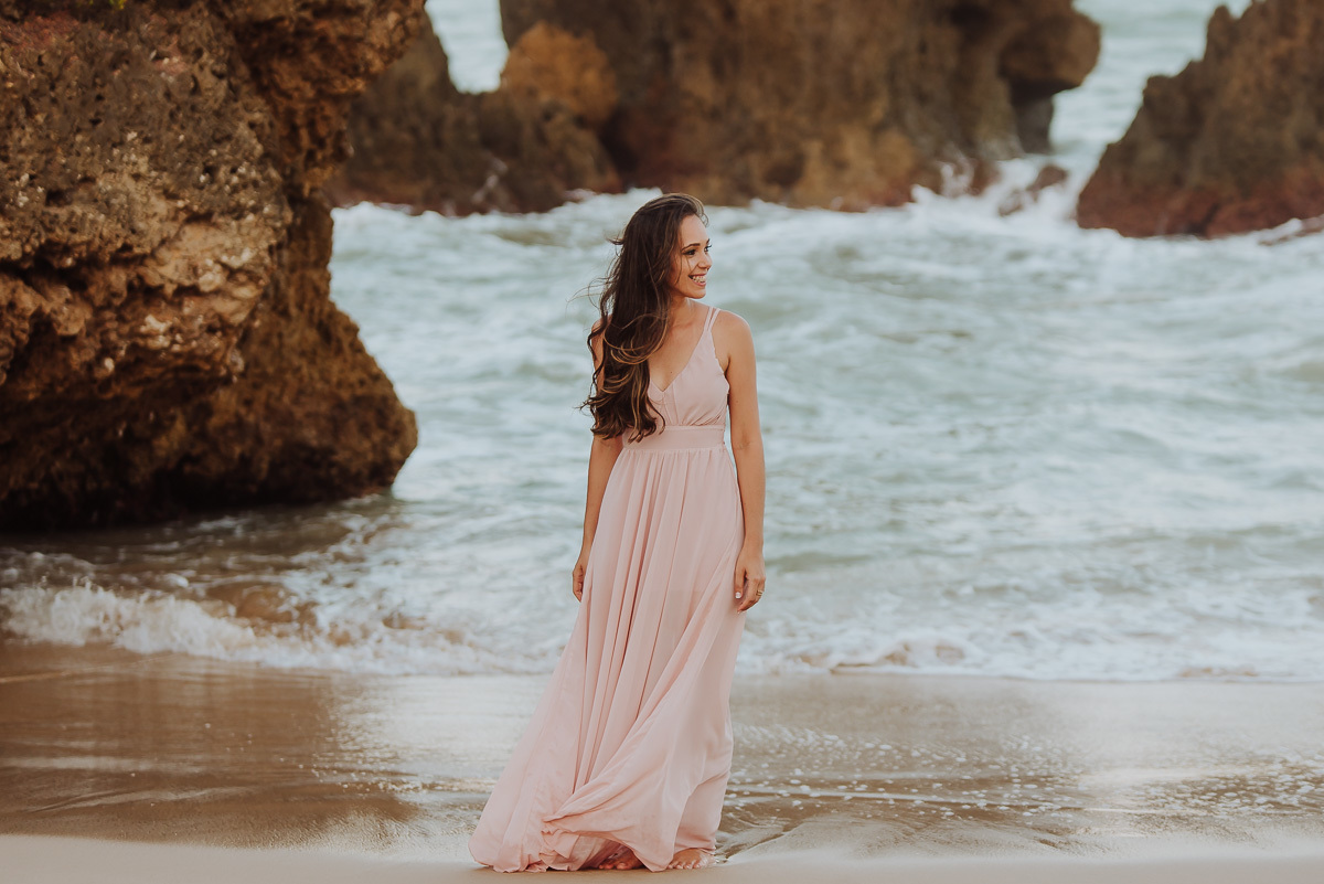 Vestido de Noiva Ana na praia de Tambaba em João Pessoa Pb.