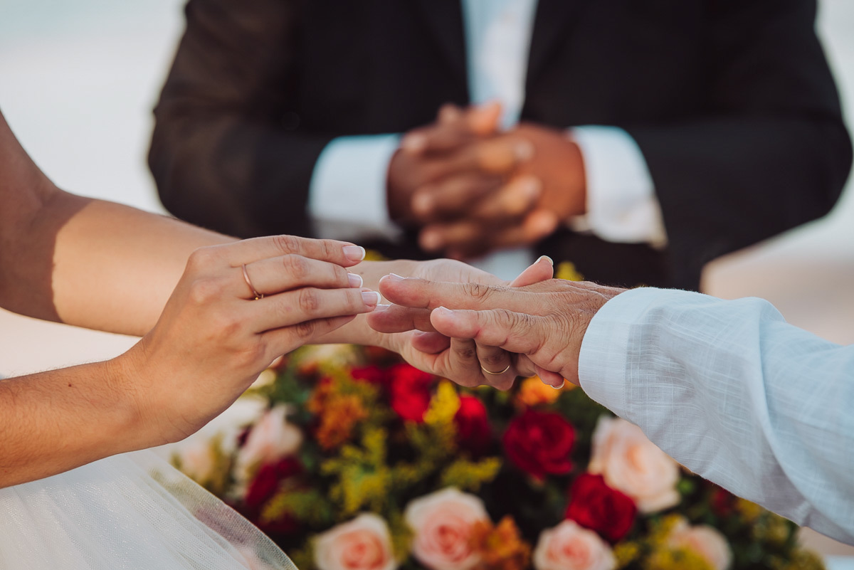 momento da troca das alianças