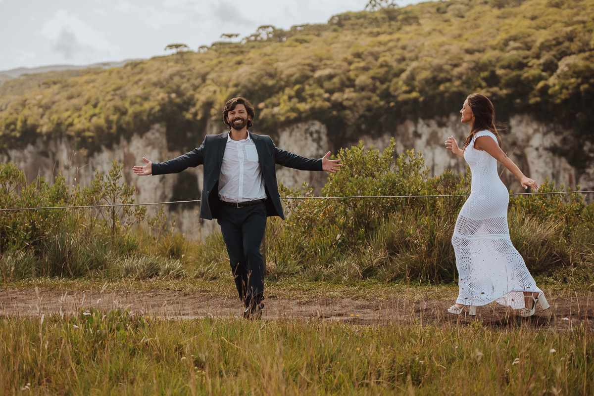 Momento de descontração no ensaio de casamento