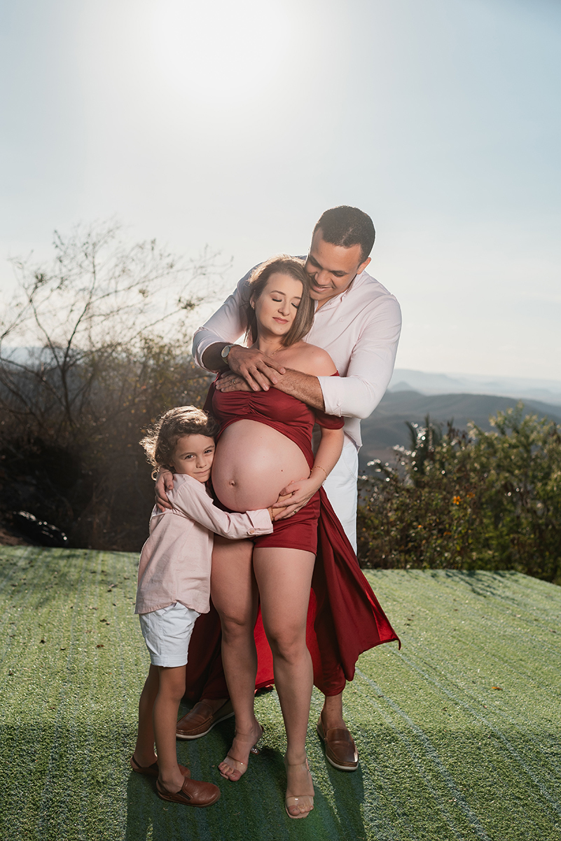 Família em Por do Sol