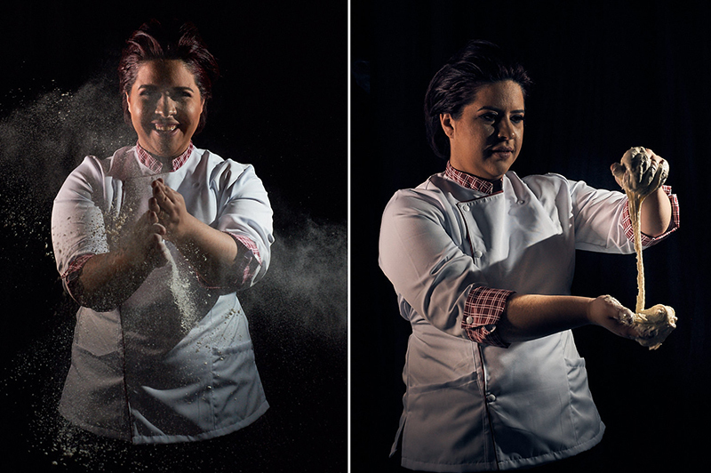 formatura de gastronomia por 4Mãos fotografias, formanda Andreza Albuquerque, fotos em studio