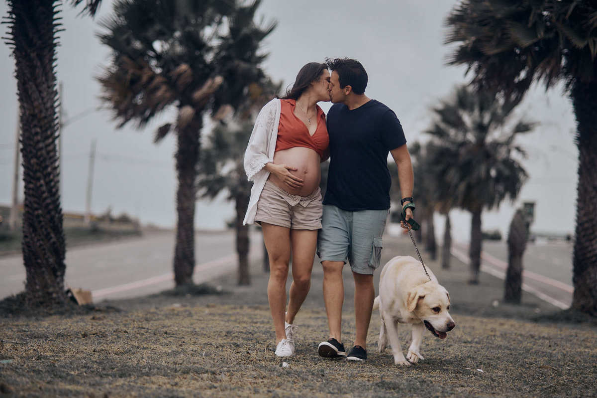 ensaio de gestante com cão