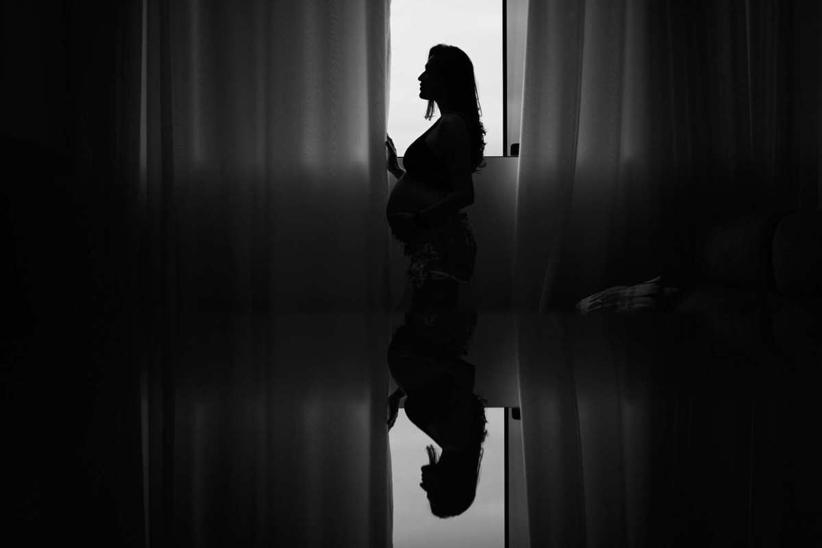 ensaio de gestante em casa