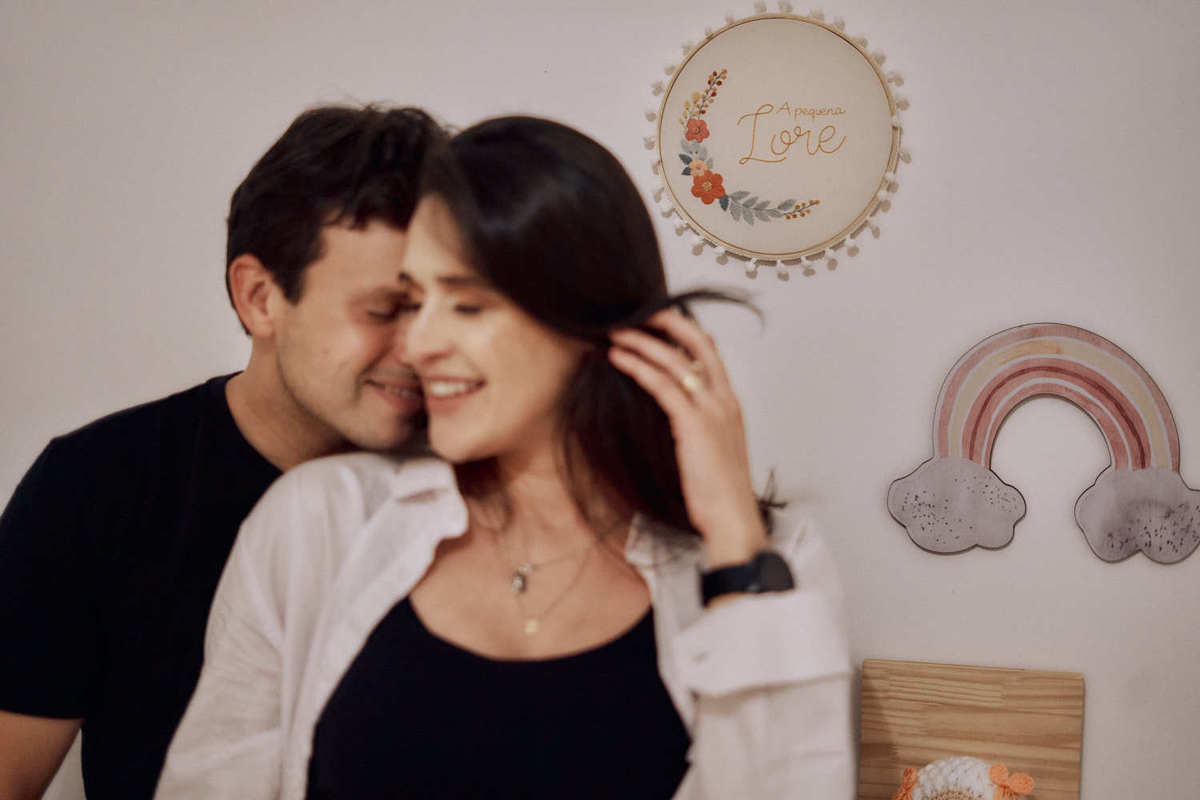 ensaio de gestante em casa