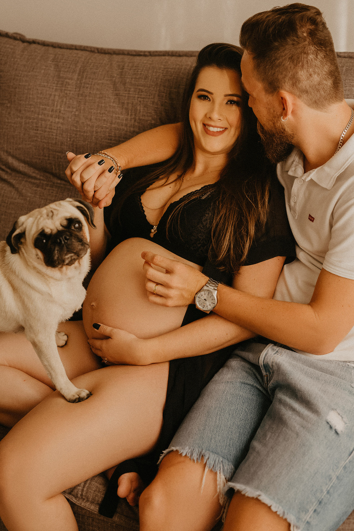 ensaio gestante em casa 