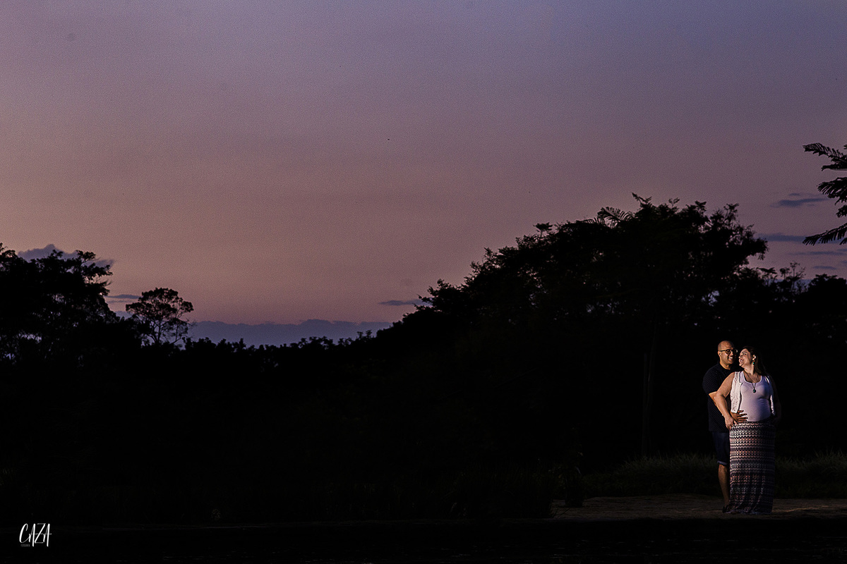 fotografia de gestante fim de tarde parque da cidade são José dos campos