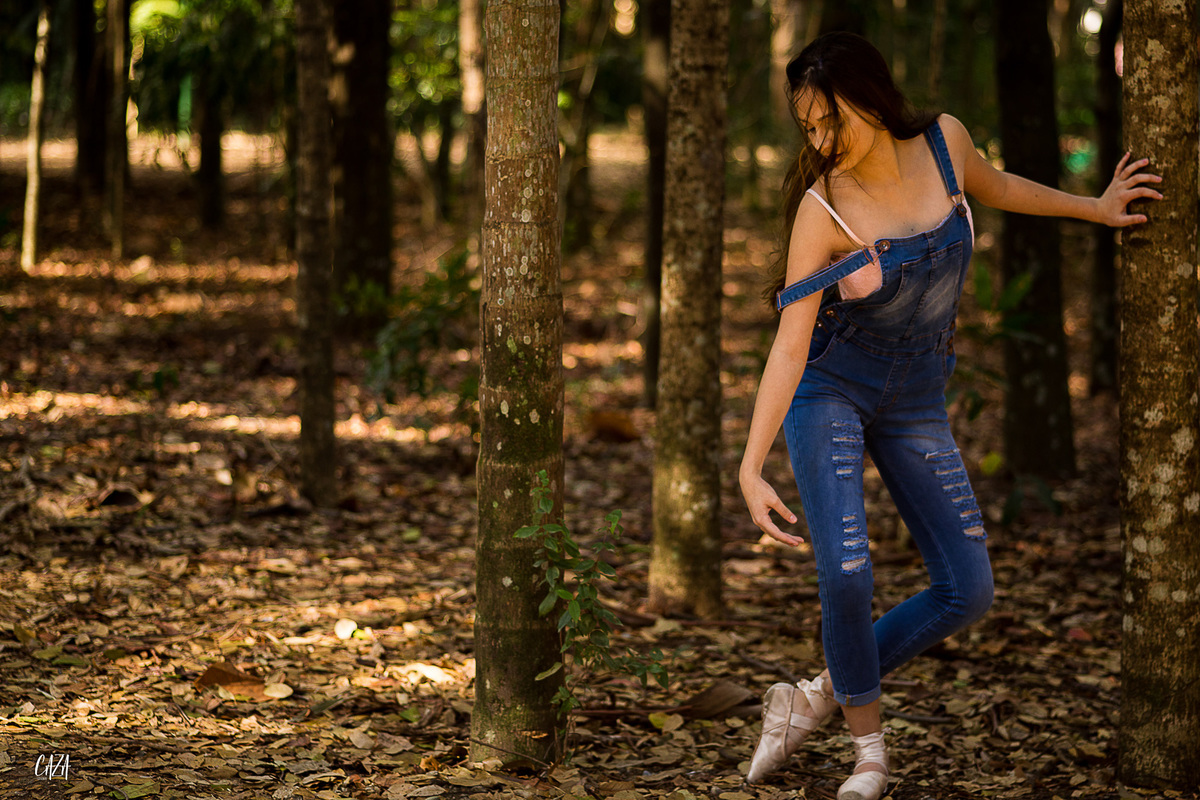 Fotografia ensaio 15 anos ao ar livre bailarina