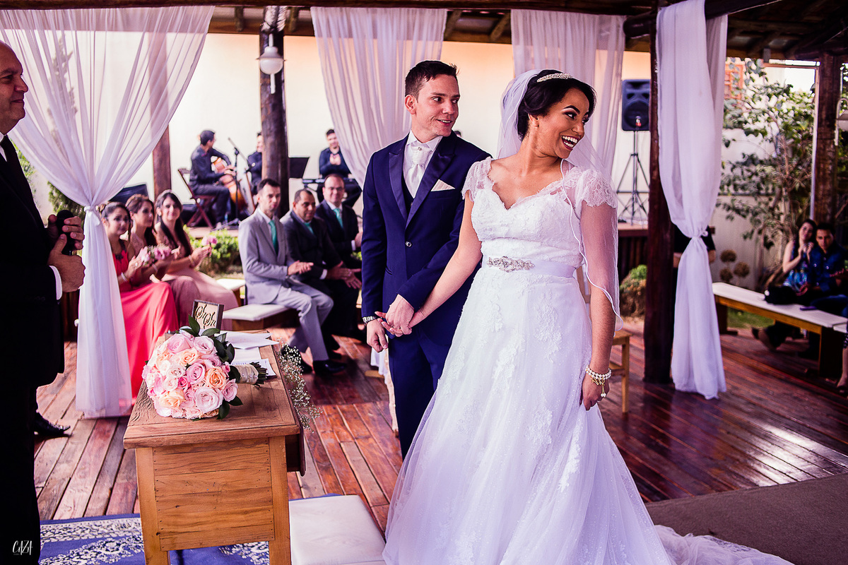 Fotografia de casamento cerimônia noivo e noiva