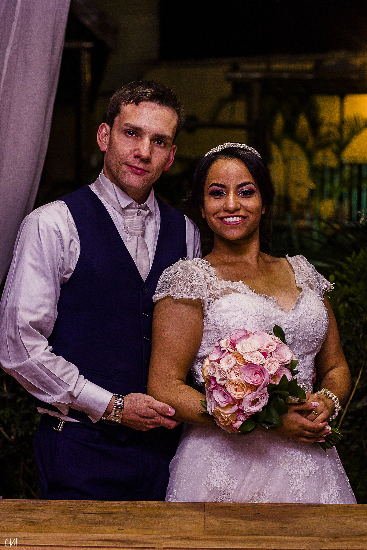 Fotografia de casamento recepção noivo e noiva porta retrato