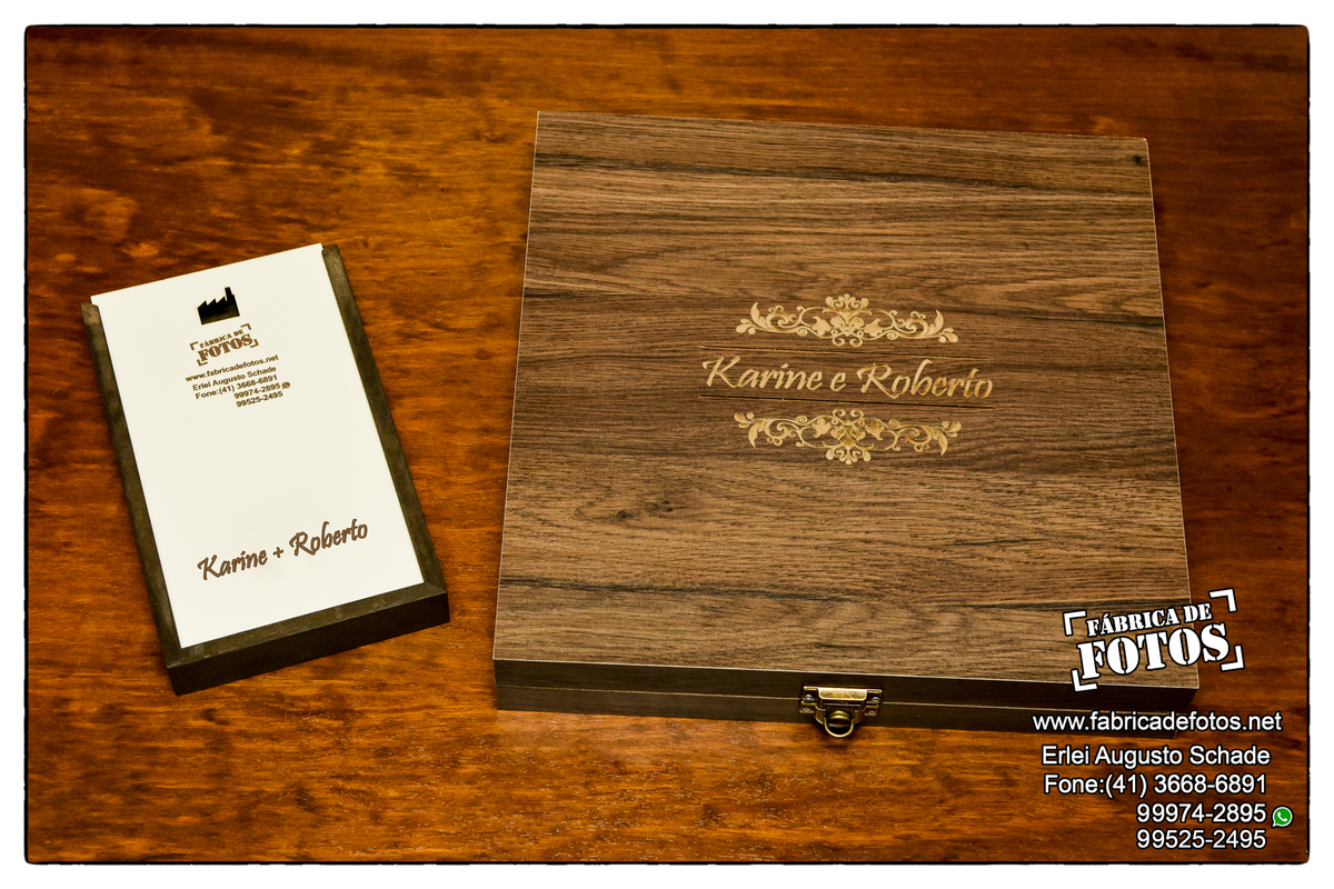 Estojo e álbum de casamento.