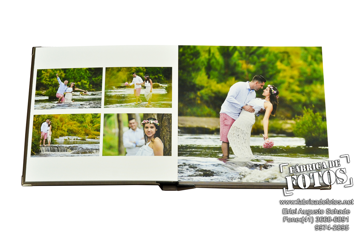 Álbum Livro encadernado de casamento.