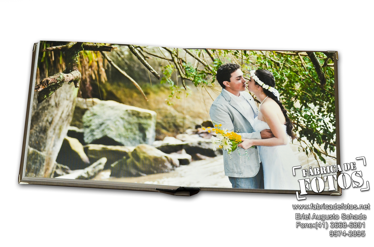 Álbum Livro encadernado de casamento.