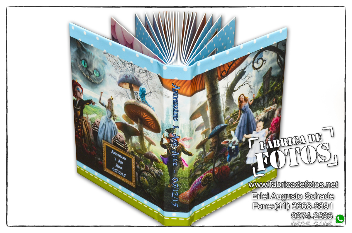 Álbum Livro encadernado de Aniversário Personalizado.