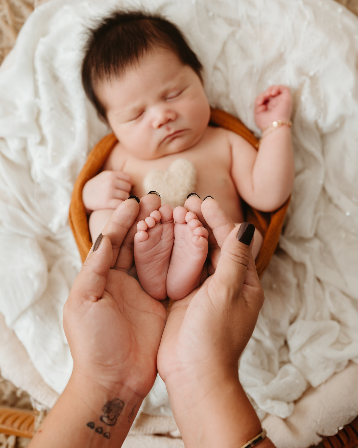 detalhe do pé do recém nascido
