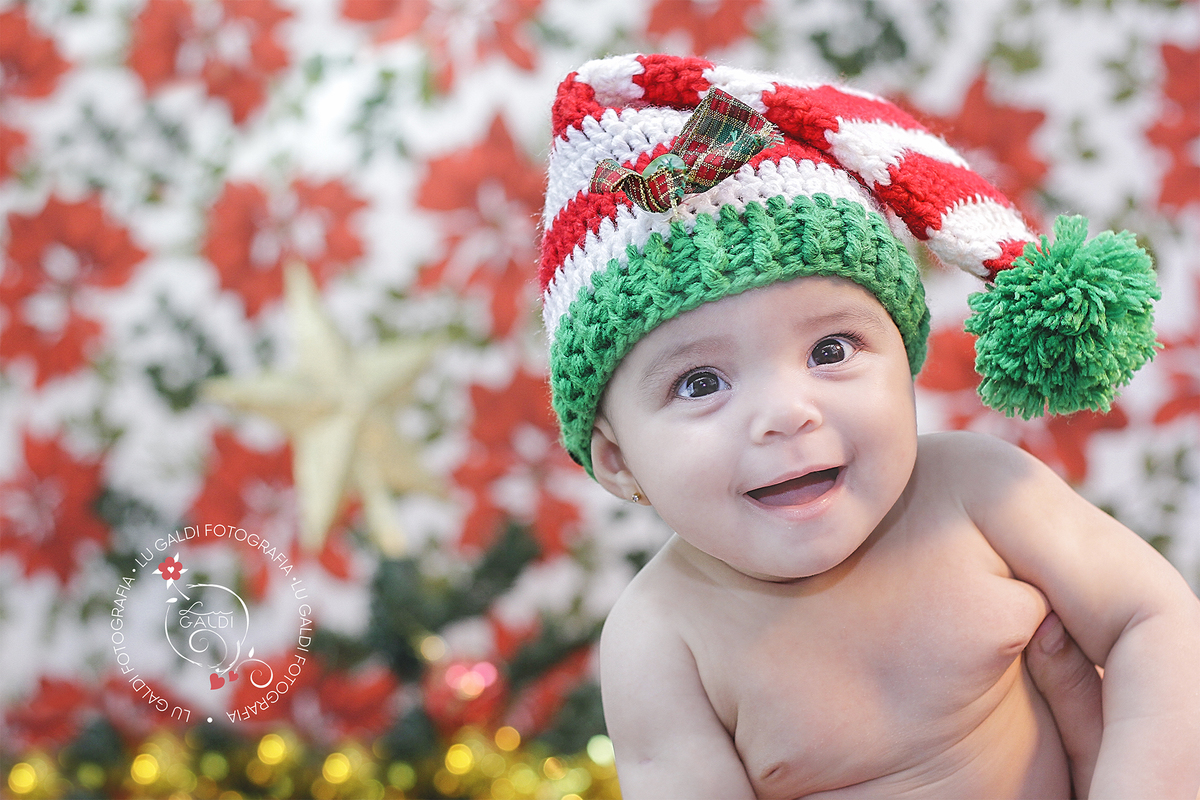 Mini Ensaio de Natal , Melissa , 3 meses , Fotos tiradas por Lu Galdi Fotografia , na Cidade de Piracicaba/SP