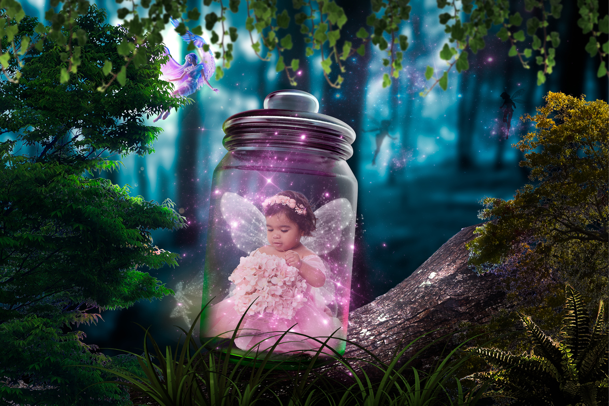 Ensaio temático jardim encantado cheio de charme e fofuras, as asas não podiam faltar. 