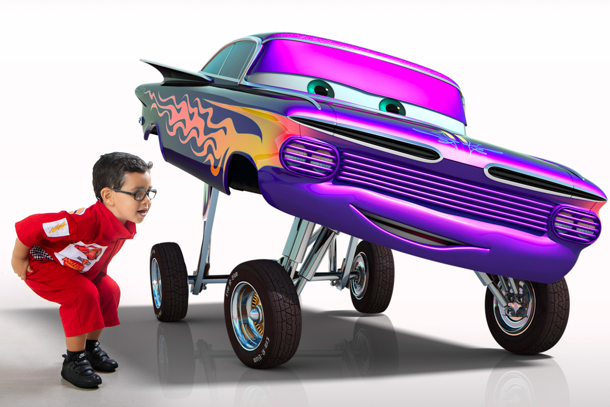 Relâmpago Mcqueen, Mat, Ruivo e toda a turminha estavam presentes no ensaio fotográfico com tema Carros