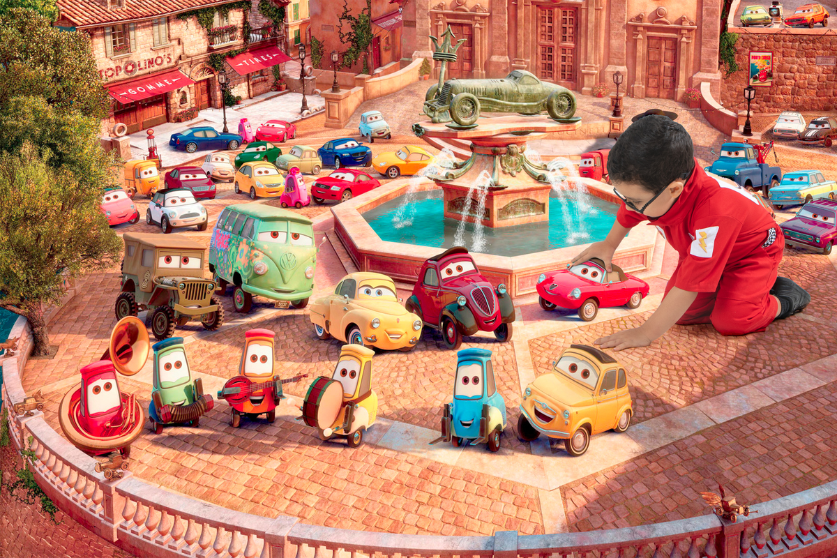 Relâmpago Mcqueen, Mat, Ruivo e toda a turminha estavam presentes no ensaio fotográfico com tema Carros