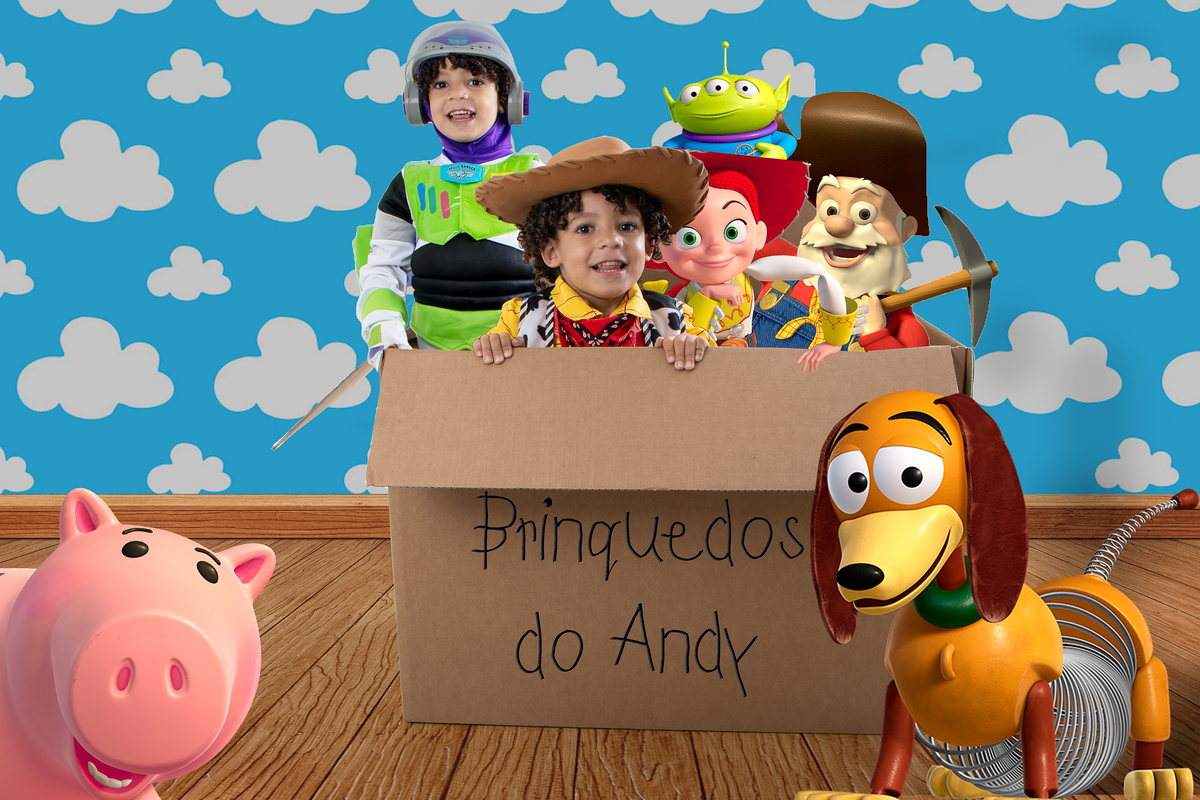 os brinquedos do Andy estão todos prontos para dormir