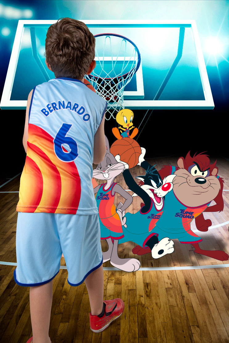 Space Jam, o Novo legado foi a inspiração para o ensaio fotográfico do Barnardo, com parna longa e toda a turma do Looney Tunes.