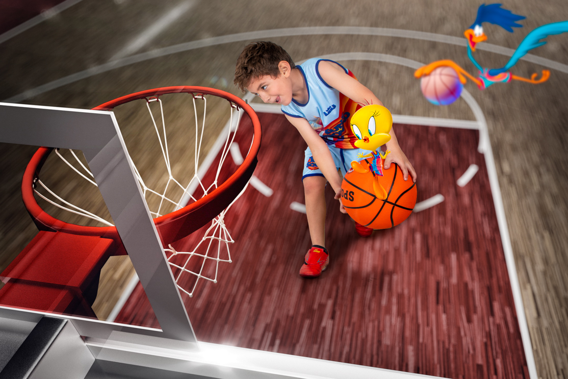 Space Jam, o Novo legado foi a inspiração para o ensaio fotográfico do Barnardo, com parna longa e toda a turma do Looney Tunes.