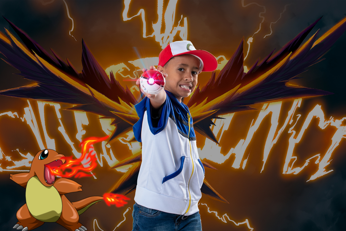 Ensaio fotográfico inspirado nos pokemóns, que ficou super divertido e cheio de aventura 