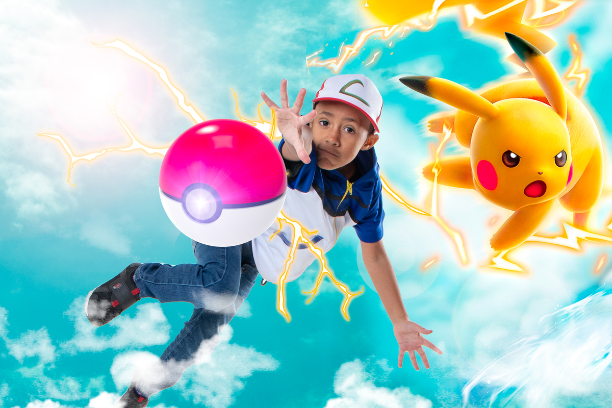 Ensaio fotográfico inspirado nos pokemóns, que ficou super divertido e cheio de aventura 