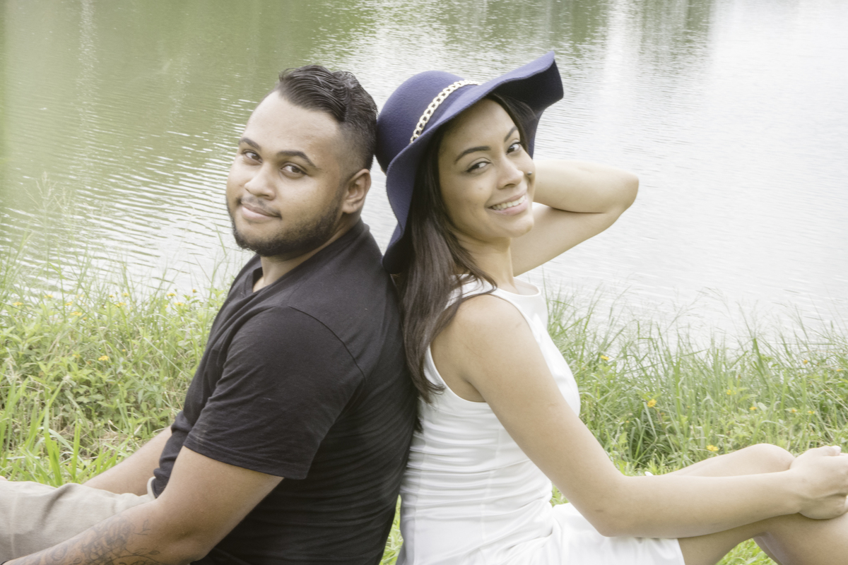 O Lago faz pano de fundo no ensaio de casal da Tahiná e do Fernando. 
