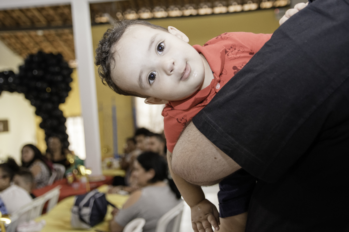 Festa de aniversario de um ano, com tema Mickey