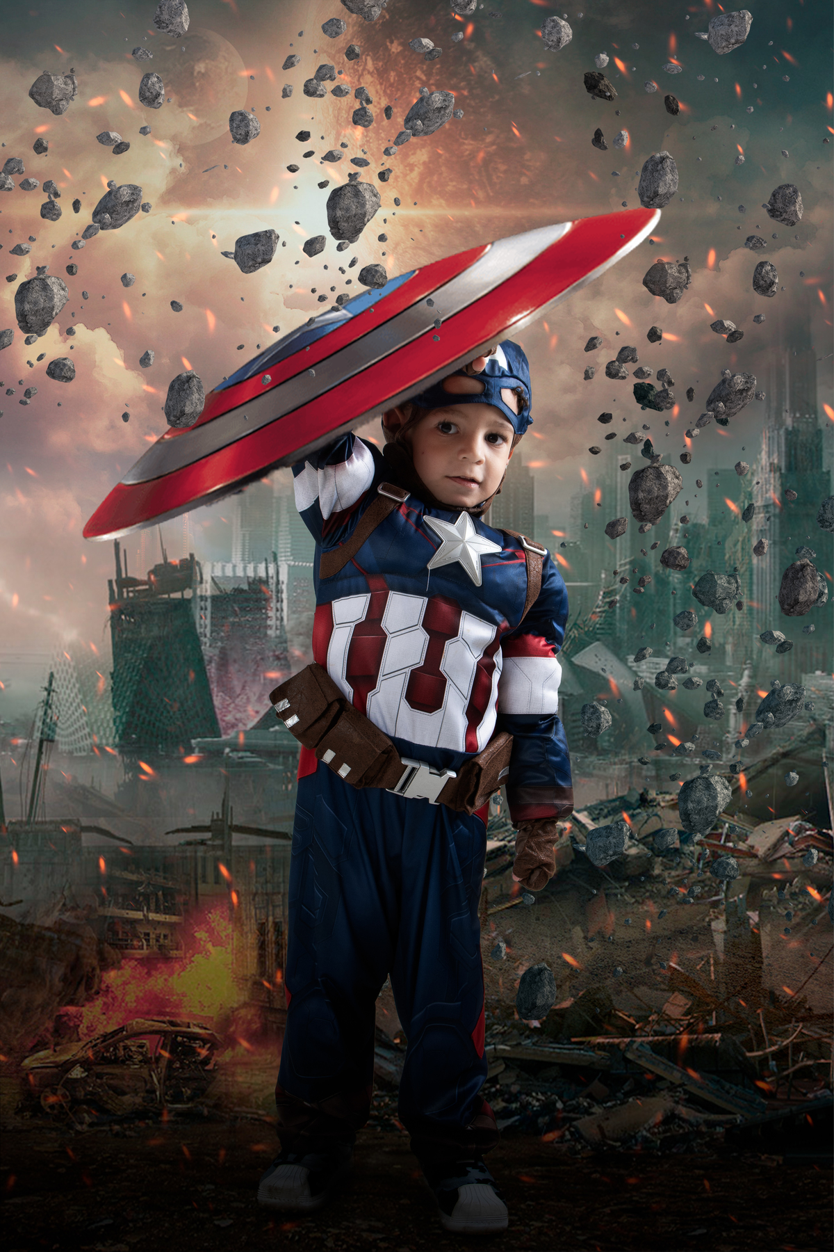 Ensaio infantil temático Capitão américa
