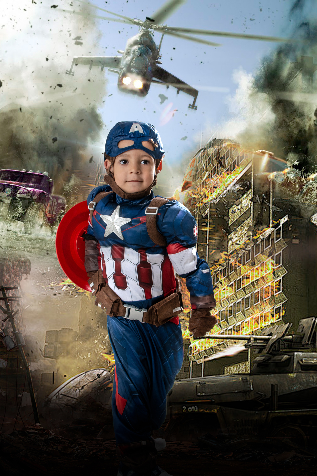 Ensaio infantil temático Capitão américa