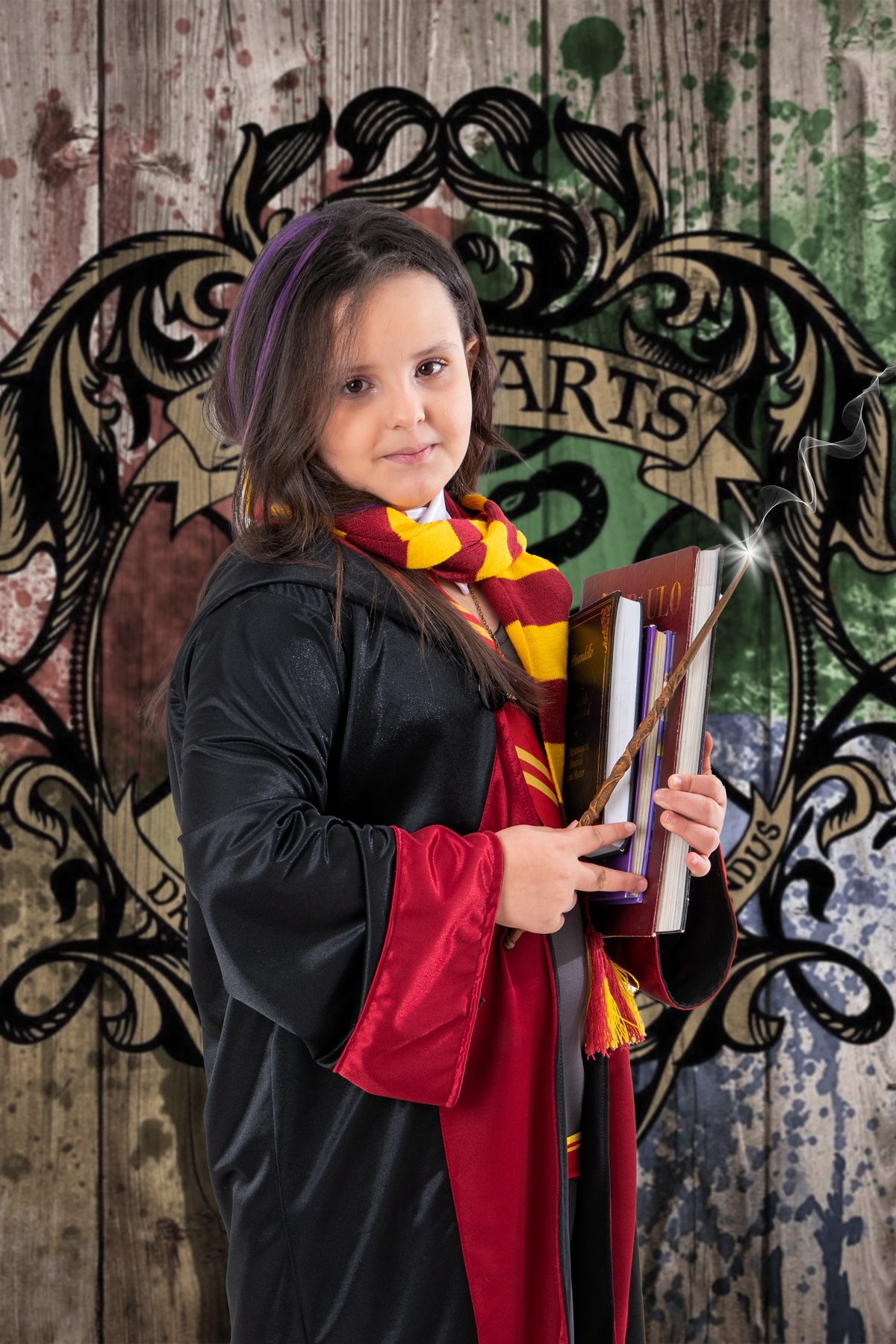 Ensaio fotográfico temático e lúdico com o tema Hermione, Harry Potter 