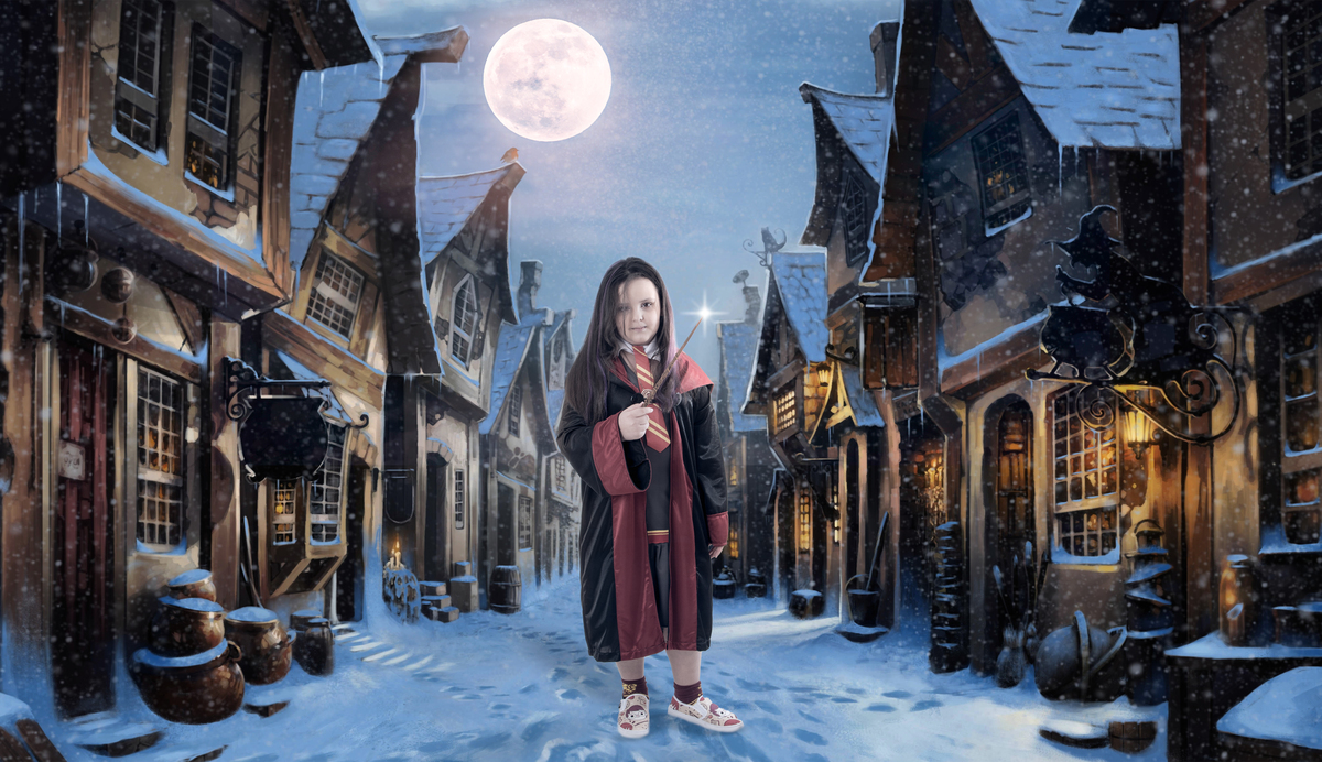 Ensaio fotográfico temático e lúdico com o tema Hermione, Harry Potter 