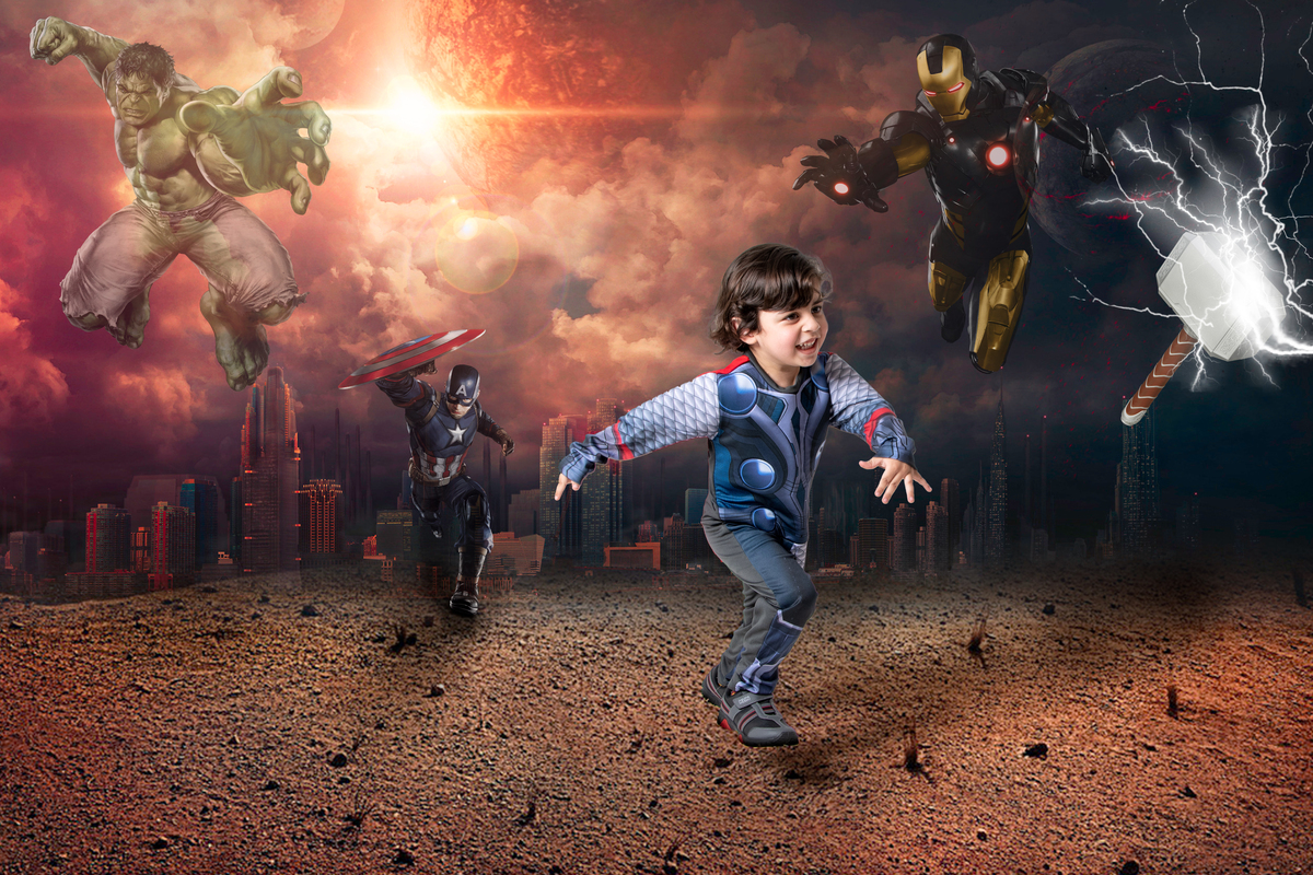 Ensaio infantil temático Thor, o deus do trovão