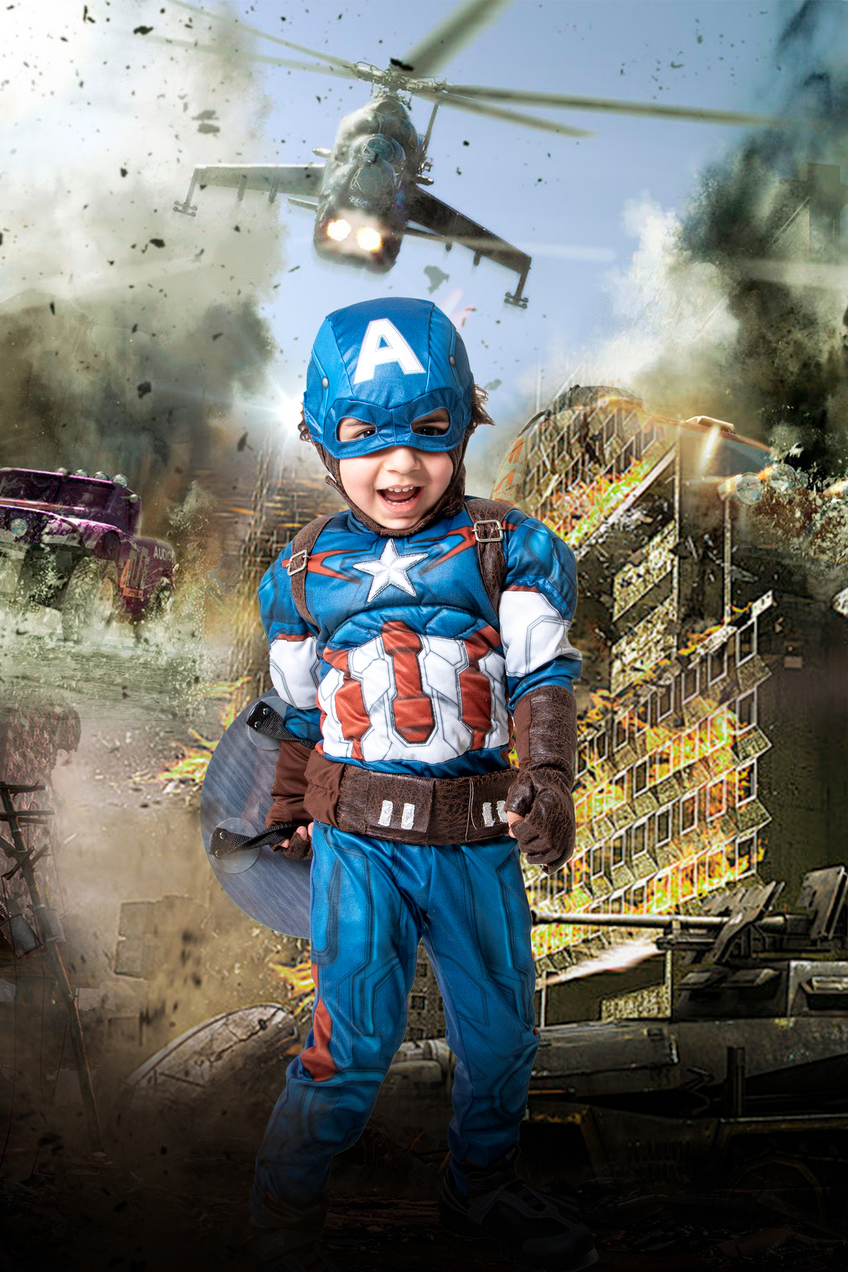 Ensaio infantil temático Capitão américa